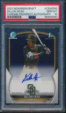 PSA 10 DILLON HEAD AUTO 1st 2023 Bowman Chrome Draft PADRES Rookie RC GEM MINT