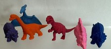 Small Rubber Dinosaurs Neon Colors Lot Of 7 Different Colors