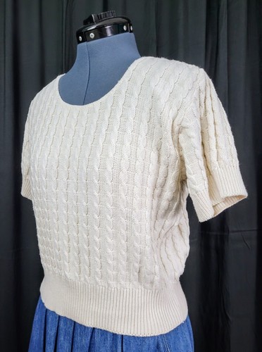 Maglione Vintage Knits Landing Bianco Crema S/S Cablato Taglia M/L? - Foto 9 di 15