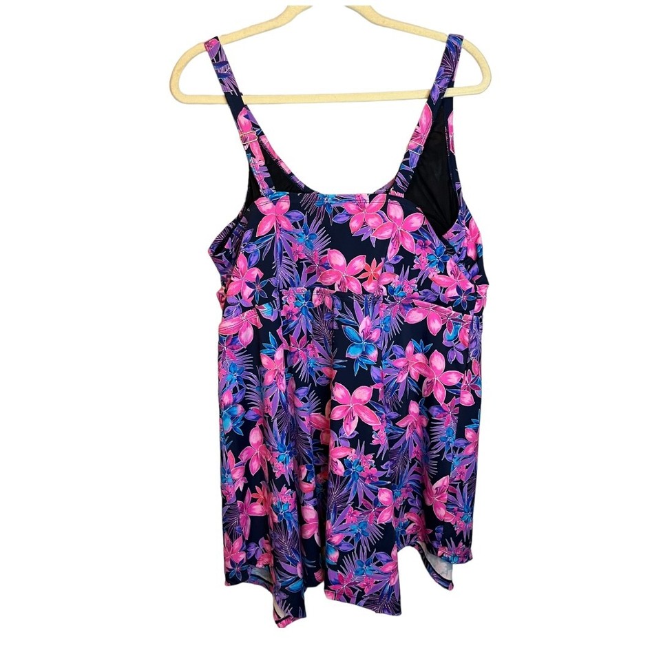 Swimsuits For All Women's Size 22W Tankini Bathing Suit Floral Pink