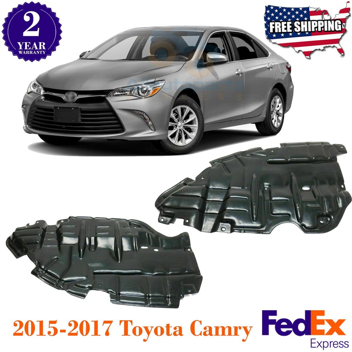 Engine Splash Shield Under Cover Set For 2015-2017 Toyota Camry | eBay