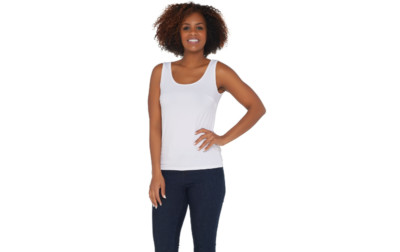 Linea by Louis Dell'Olio Knit Tank White XL A304658 QVC