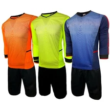 Just 4 Kicks Padded Goalie Jersey Shorts Set Soccer Goalkeeper Neon & Orange