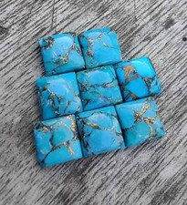  WHOLESALE BLUE COPPER TURQUOISE CABOCHON SQUARE SHAPE LOOSE GEMSTONE