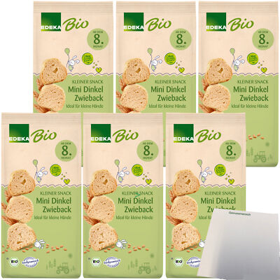 Edeka Bio Mini Dinkel Zwieback ab dem 8. Monat 6er Pack 6x100g Packung usy Block
