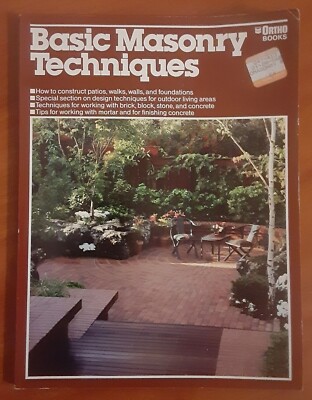 Vintage Basic Masonry Techniques Ortho Books PB 1985 first edition home projects