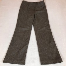 Ann Taylor Loft Laura Brown Wool Blend Tweed Style Wide Leg Dress Pants Size 8
