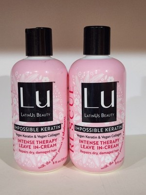 Lu LatinUs Beauty Keratin RESCUE Intense Therapy Leave In-Cream Lot of 2 - New