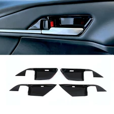 Bright Black Inner Door Handle Bowl Panel Decor Cover For Toyota Camry 2025 2026