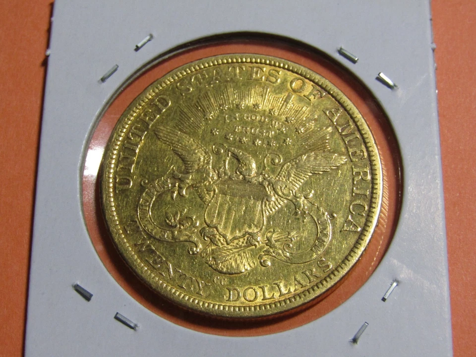 Águila doble de oro 1877-CC $20 #410 - XF+ Foto 2 de 3
