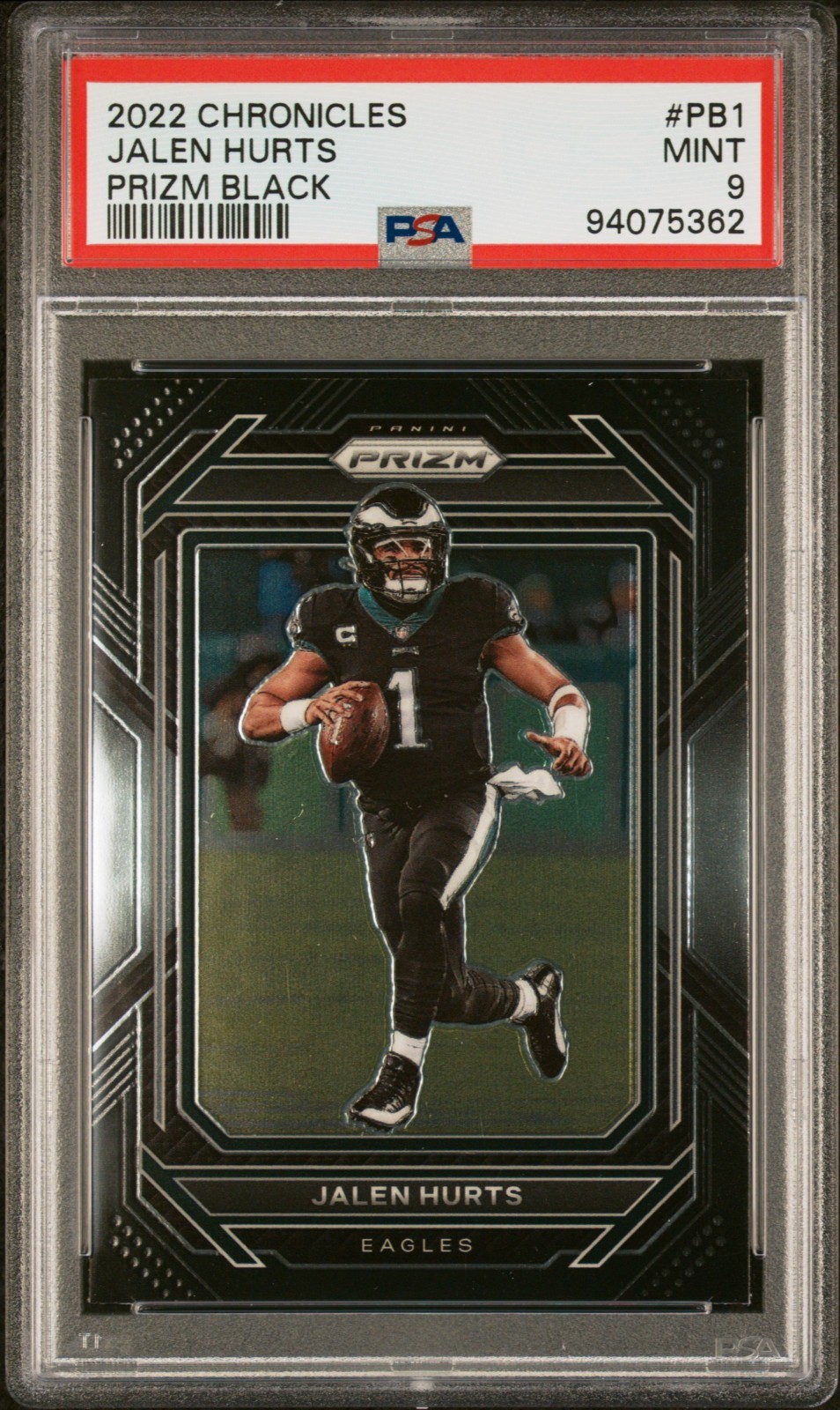 2020 Panini Chronicles Prizm Black JALEN HURTS #PB-19 Rookie RC PSA 9 MINT 🏈