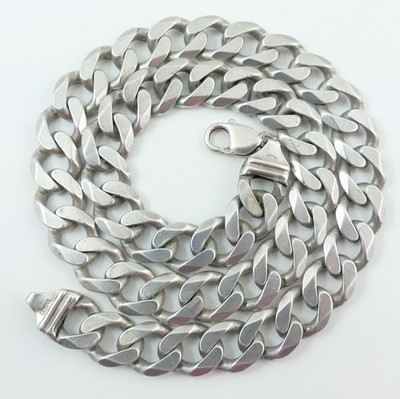 Sterling Silver .925 Solid Curb Link Necklace 20'' - 127.6 Grams