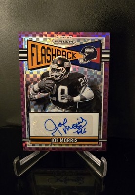 #'d/49 AUTO   JOE MORRIS SSP 2025 Panini Prizm Flashback Purple Power FLA-JMS