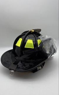 Cairns Black Yellow Reflective Shield N6A Rescue Adjustable Firefighters Helmet