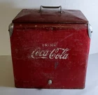 C-279 VINTAGE 1940/50'S COCA-COLA METAL ICE COOLER WITH LID!