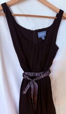 Simply Vera Vera Wang Black  Chiffon Sleeveless Belted Pleated A-Line Dress 8