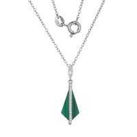 Tansanische Malachit-Sterling-Silber-Halskette