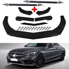 Front Bumper Lip Splitter Spoiler Glossy Black Body Kit For Mercedes-Benz