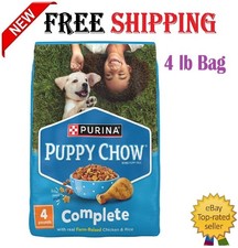 Purina Puppy Chow Complete Dry Dog Food, High Protein Farm-Raised, 4 lb Bag 2.16 per pound