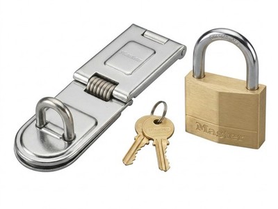 Master Lock Set: 60mm Messingschloss & 160mm Sicherheitsüberfalle   Neu