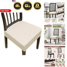 Dining Chair Covers Set of 4 Stretch Slipcovers for Chairs Water Resistant Beige