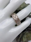 Sterling Silver Vintage Woven Textured Link Band Ring Size 8.5 Silver 925