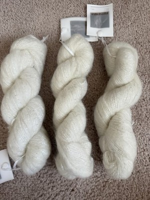 Super Kid Mohair Merino Sequin Yarn Pure White / Snow White / Iridescent Sequins