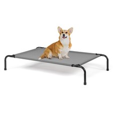 Cool 43" Large Dog Bed Elevated Outdoor Raised Pet Cot Indoor Steel Frame New