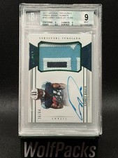 2017 Panini National Treasures Patch Auto Corey Davis #163 Green /84 (RC) BGS 9