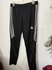 Adidas Black Track Pants Woman  s Medium Climacool 3-Stripe Athletic Joggers