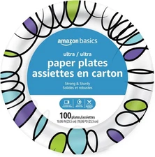 Disposable Ultra Paper Plates 10 Inch 100pk Sturdy Convenient Party Dinnerware
