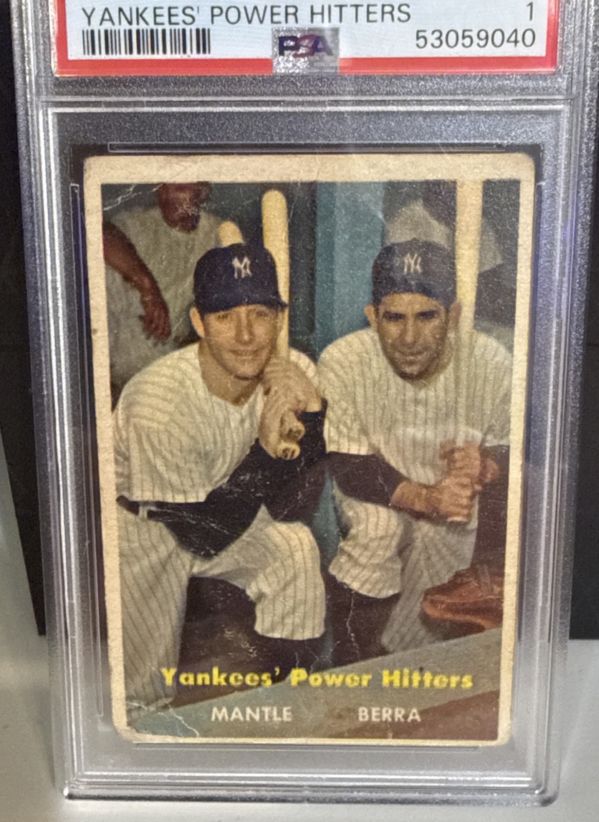 1957 Topps - Mickey Mantle, Yogi Berra #407 view 1
