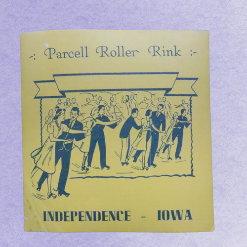 Vintage Independence Iowa 1940s Parcell Roller Skating Rink Sticker Label Decal