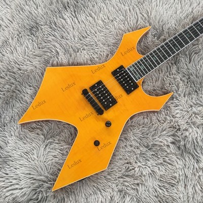 Factory Custom Electric Guitar BC Rich Yellow Warlock Extreme Solid Body