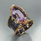 Handmade 12 ct+ Natural Amethyst Ring 925 Sterling Silver Size 8 /R474113