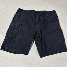 Levis Cargo Shorts Mens Size 42 Black Baggy Skater Y2K Grunge Flap Pockets