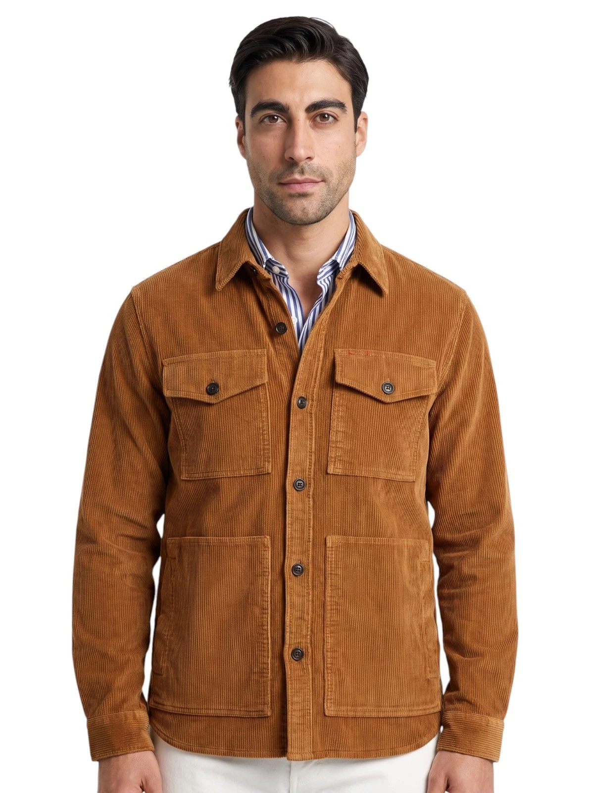 $1250 ISAIA Rust Hand-Sewn Overshirt Jacket Corduroy Cotton Comfort Project image 1