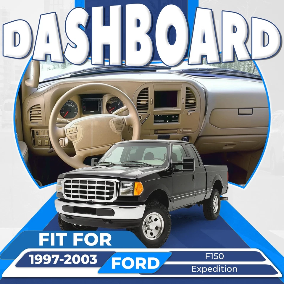 Dashboard & Dash Pad Radio Bezel Brown For 97-03 Ford F150 Expedition /Air Vent - Imagem 2 de 4