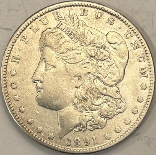 1891 Morgan Silver Dollar 90% Silver US Coin Circulated Very Good Condition