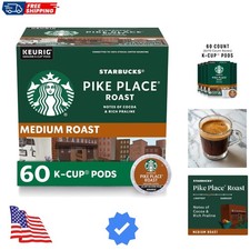 Starbucks K-Cup Coffee Pods, Medium Roast Hot or Iced Coffee, Pike Place Roas...
