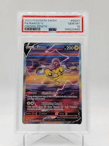 RAIKOU V 2023 POKEMON CROWN ZENITH GALARIAN GALLERY #GG41 FA PSA 10 Q0895