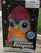 RARE 2026 Authentic Schylling NeeDoh Polar Glow Penguin Glow in the Dark Blue
