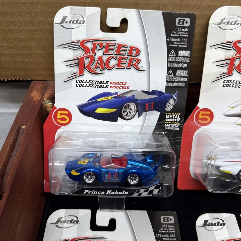 NEW MINT 2008 JADA SPEED RACER 1:55 DIECAST COMPLETE SET LOT OF 8  - MACH 5 - Image 4 of 4