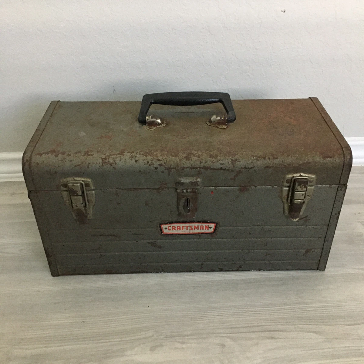 Vintage Sears Craftsman 6500 Crown Logo Metal Tool Box w Tray