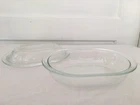 Vtg Pyrex 602-C oval Clear Glass  #602-B Refrigerator Dish 8.5"x3"
