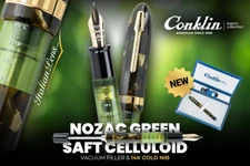 CONKLIN NOZAC GREEN SHAFT CELLULOID  LTED EDITION  FOUNTAIN PEN