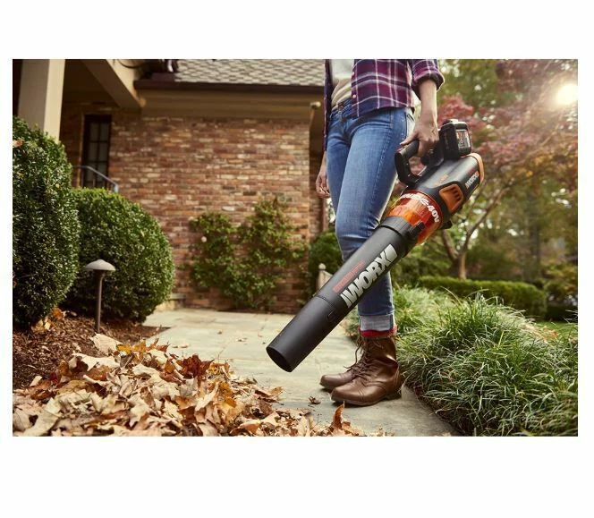 Soplador de hojas de turbina inalámbrico WG584 Worx 40V Powershare con motor sin escobillas Foto 2 de 3