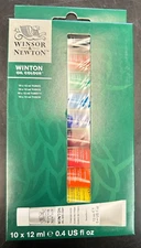 NEW Winsor & Newton Winton Oil Color Paint Set,10x12ml - ‎0.4 Fl Oz, 1490694
