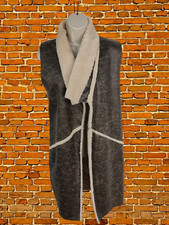 WOMENS VINTAGE MEDIUM BROWN BEIGE  FAUX FUR KNIT WINTER WAISTCOAT COAT JACKET