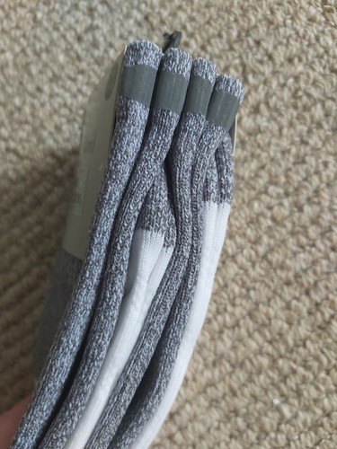 2 Pairs RIVER ISLAND Grey Marl / White SPORTS SOCKS Padded Heel 7-11 43-45 Draw - Picture 6 of 7